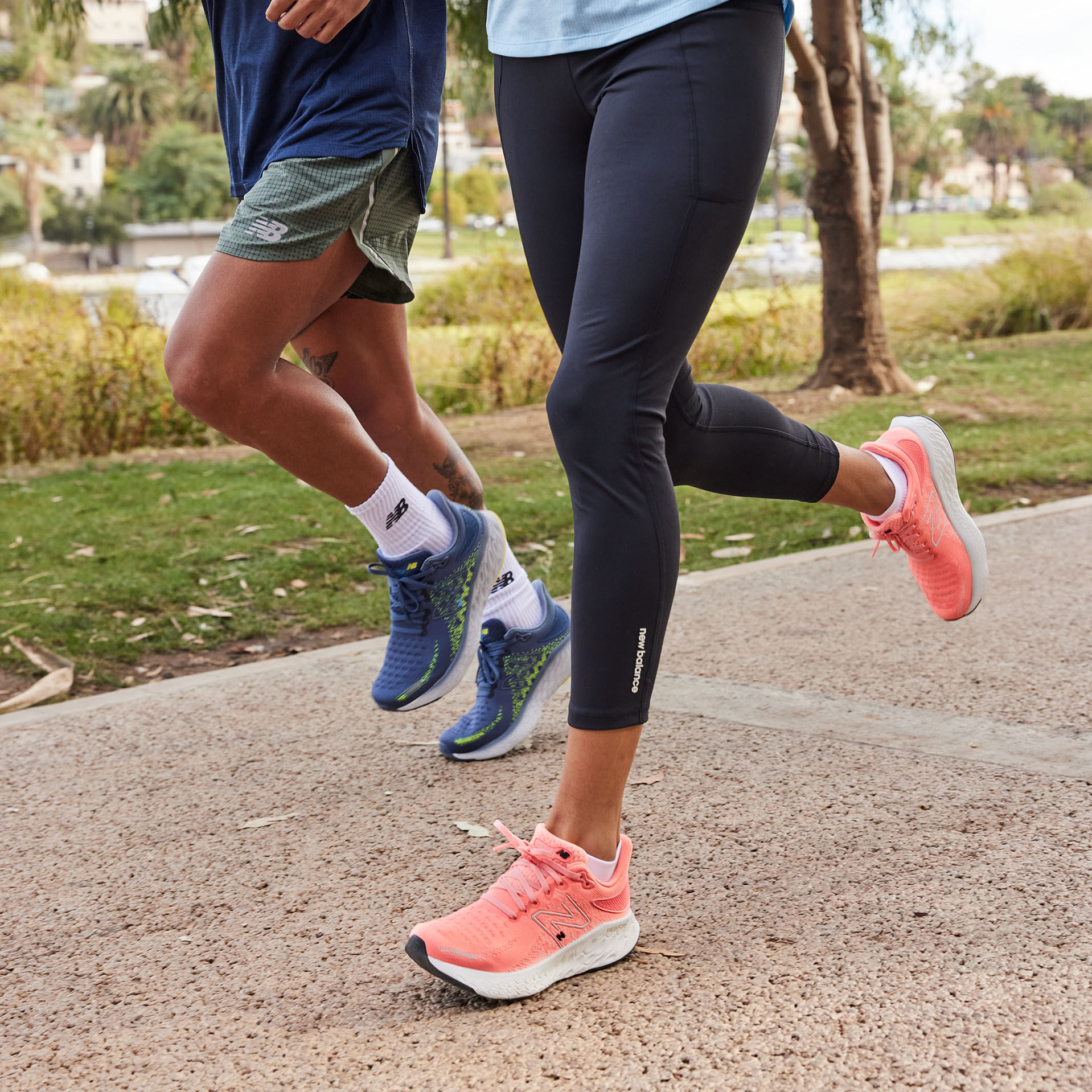 Two runners wearing the Fresh Foam 1080v13 shoes